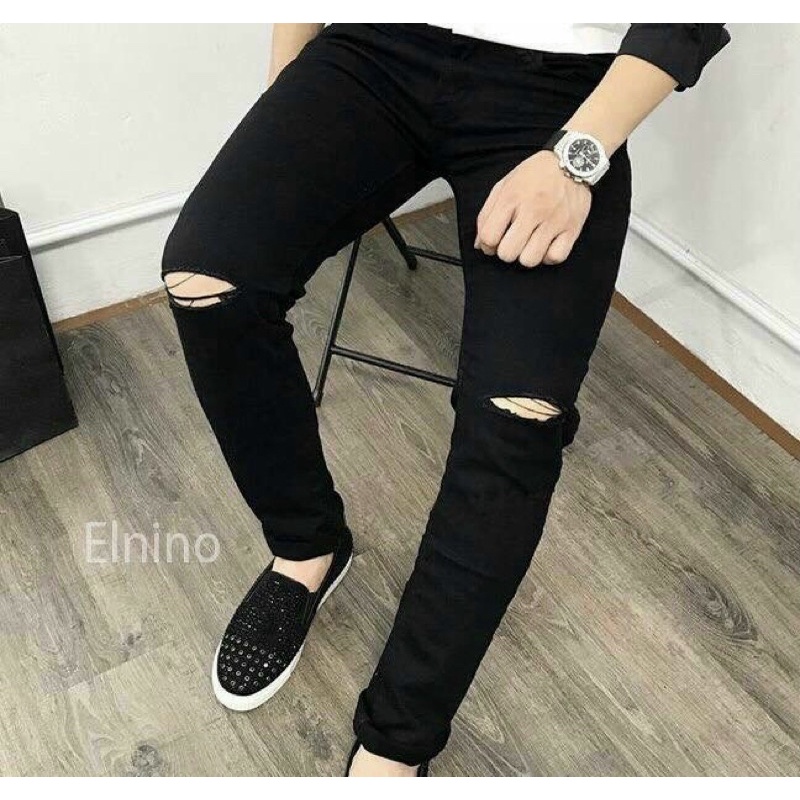 Quần jean thời trang có hoạ tiết phối mầu, Quần bò ống côn nam phong cách hàn quốc btshop từ 28 đến 32