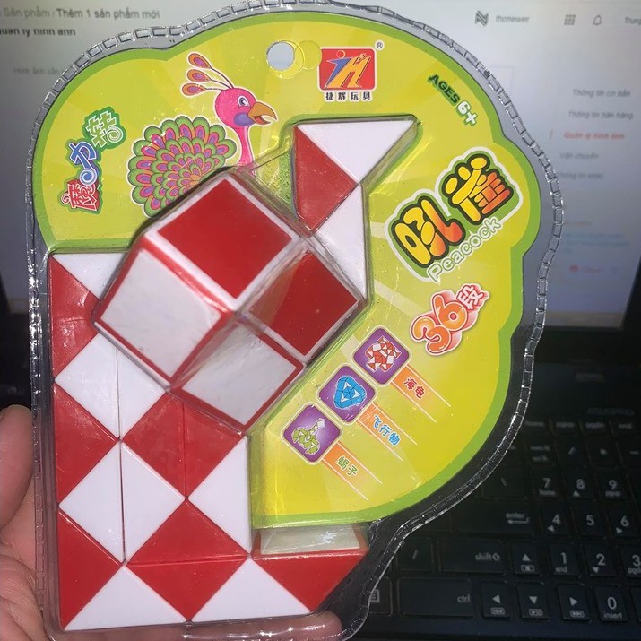 Rubik Biến Thể Hình chim công 36 khớp (đoạn) - Rubik Dài Đa Hình - Rubik Cube Puzzle luyện trí nhớ sáng tạo GB6675