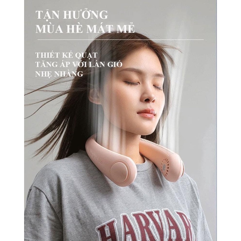 Quạt Đeo Cổ Mini Cao Cấp Giá Rẻ Nhất - Quạt Không Cánh Tích Điện Sạc USB 1500mah Mẫu Mới 2022
