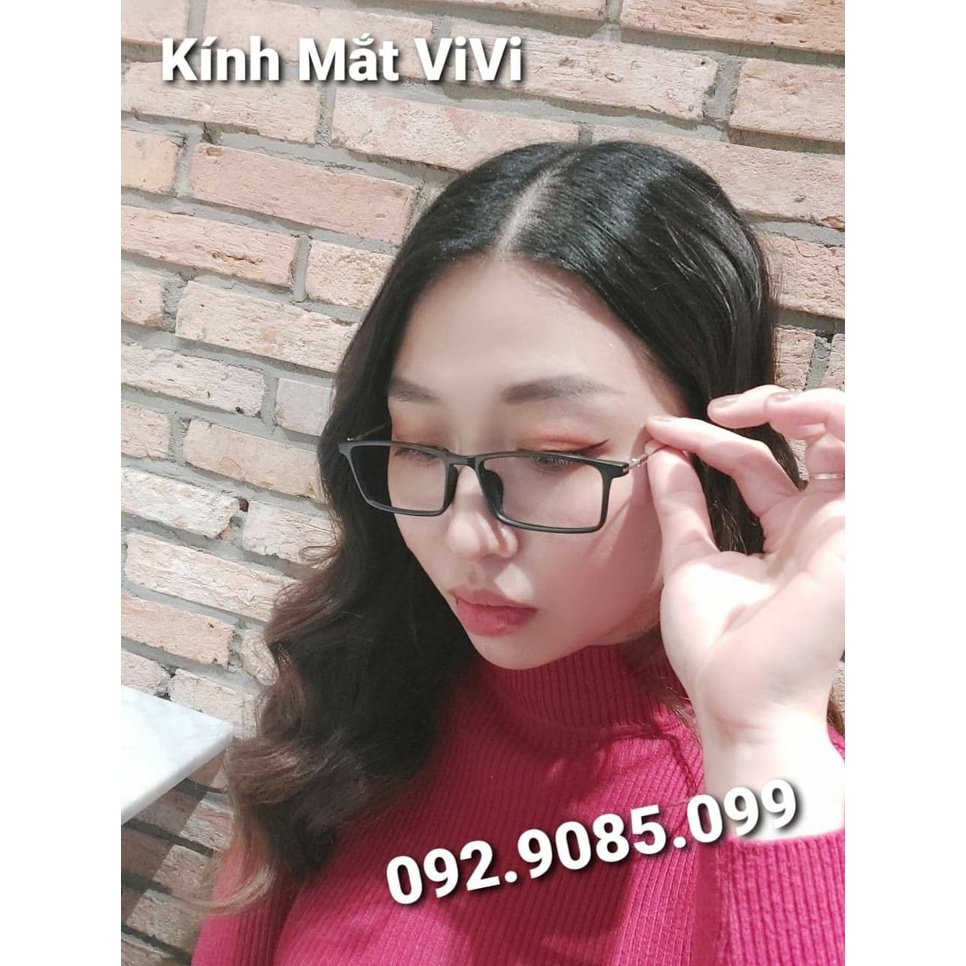 Gọng kính cận nam nữ thời trang dáng vuông nhỏ thanh mảnh V1220, Nhận cắt cận viễn loạn Kính mắt ViVi