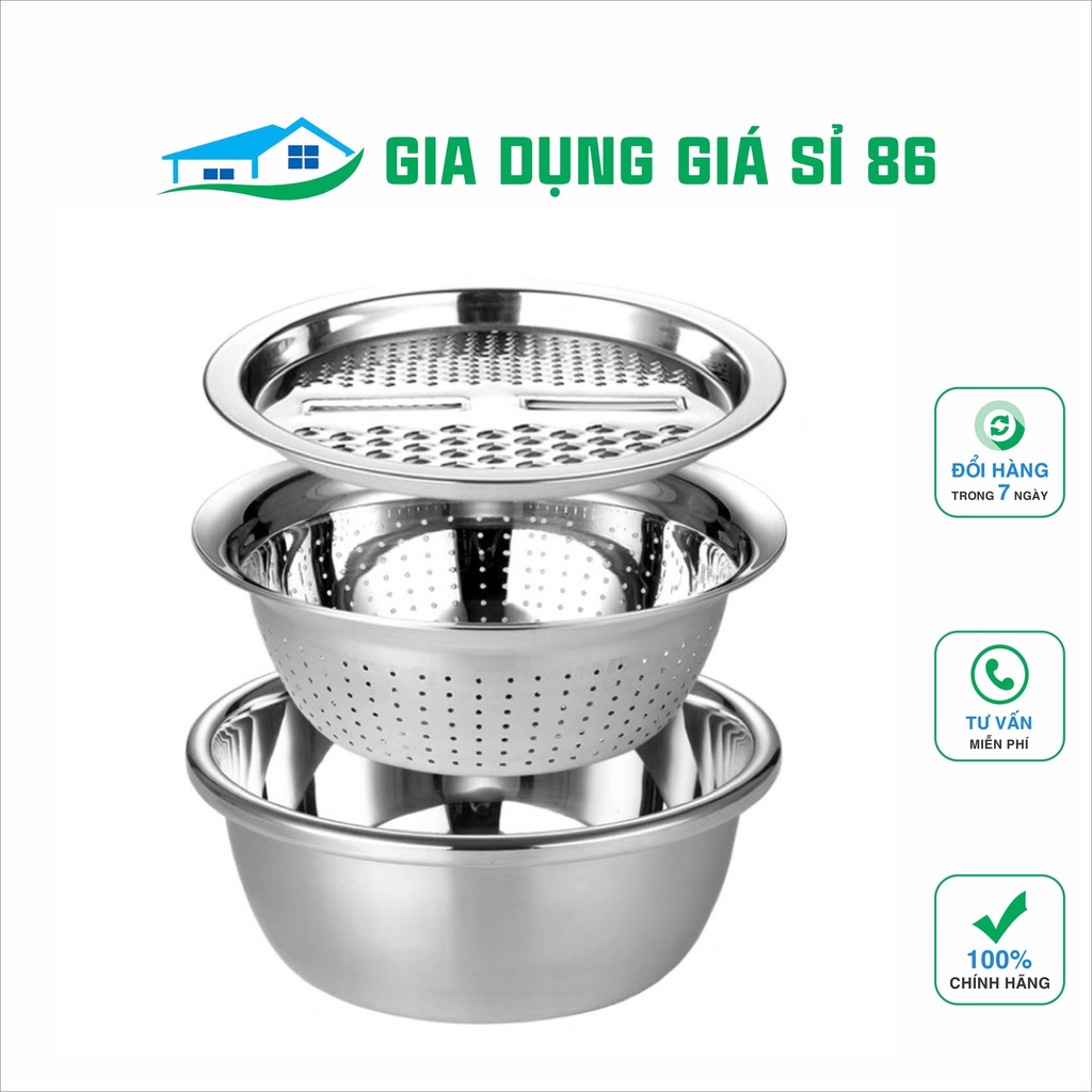 Bộ nạo rau củ 3 món inox-Dụng Cụ Nạo Rau Củ Quả Đa Năng Nhật Bản