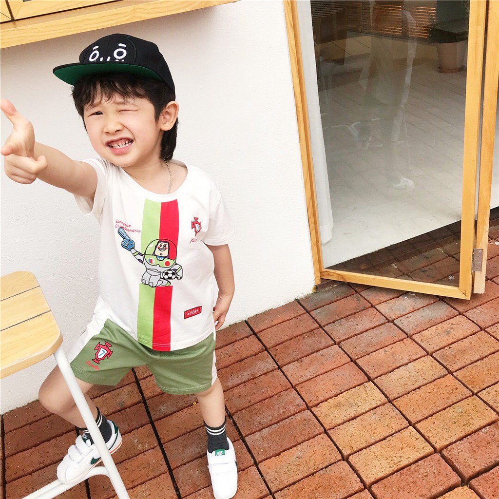Bộ đồ thể thao bé trai bé gái chất coton 4 chiều mẫu bóng đá từ 7-18kg