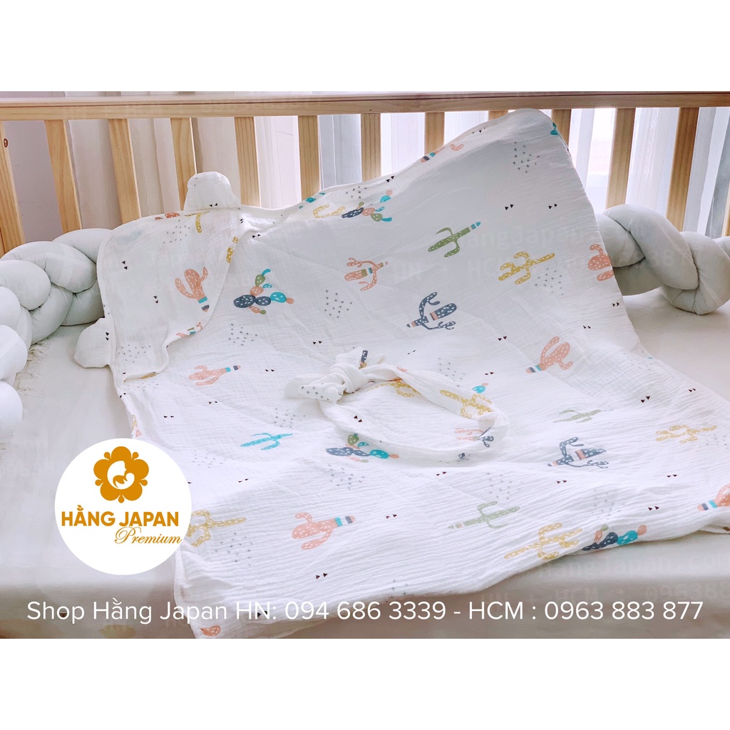 Chăn ủ trần bông Muslin Tree Babybee cho bé kích thước 80*80cm (Màu ngẫu nhiên)