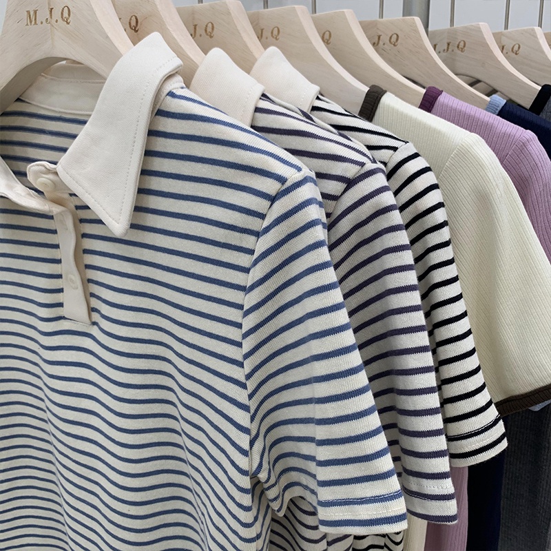 Áo Thun polo Tay Ngắn Họa Tiết Sọc 51898