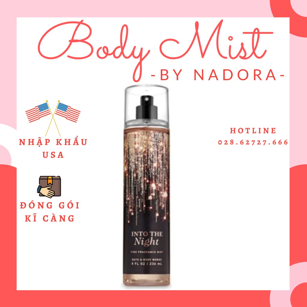 Xịt Thơm Toàn Thân Bath And Body Works - Into The Night Body Mist (236ml)