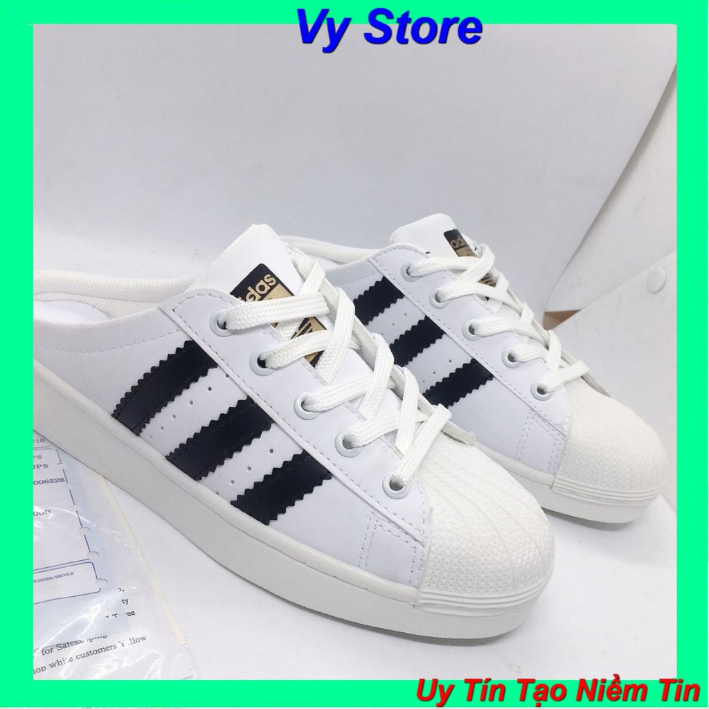 Giày thể thao sneaker🔥 MULE SUPERSTAR🔥 dành cho nữ đi đẹp SDG 01 :ĐẠP GÓT TRẮNG