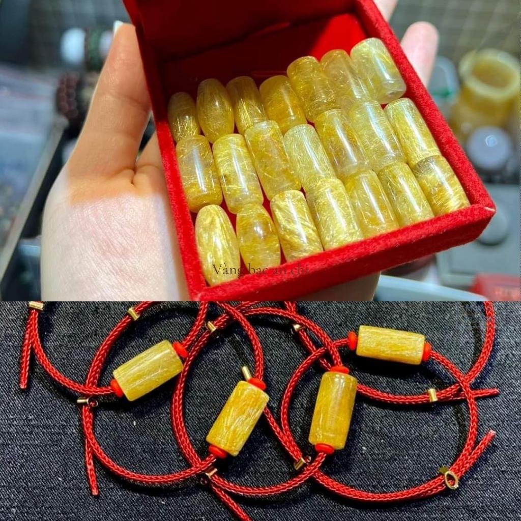 Lu thống tóc vàng mix vòng tay phong thuỷ mệnh thổ / kim, trang sức Anchi jewelry