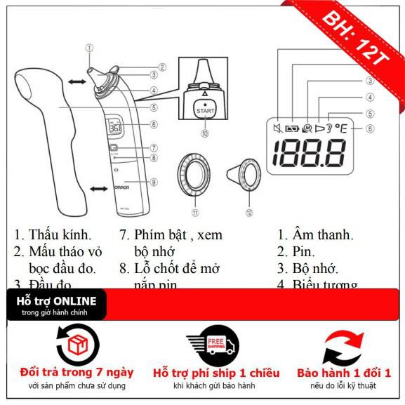 [BH 12TH] ⚡️[Loại xịn] Pin nhiệt kế điện tử OMRON MC-522 - MC522 (1 viên )