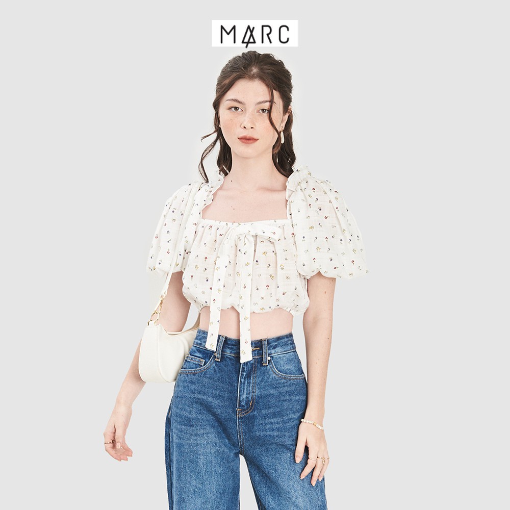 Áo nữ MARC FASHION croptop tay phồng họa tiết hoa nhí
