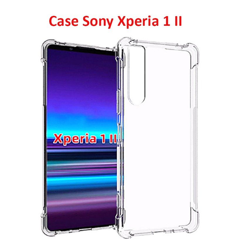 Ốp Lưng Sony Xperia 1 II / Xperia 1 Mark 2 Trong Suốt Chống Sốc 4 Góc - Nhựa Dẻo Phủ NaNo Cao Cấp