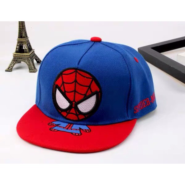 Mũ Cho Bé Snapback Từ 3 Đến 8 Tuổi In Hình Người Nhện