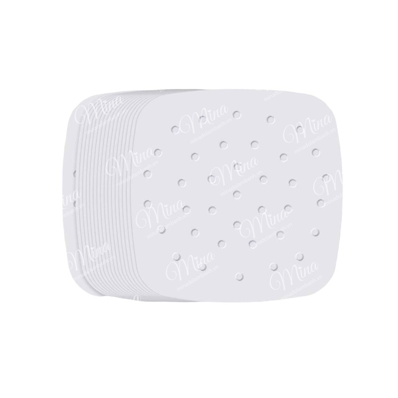 Giấy Nến Vuông đục lỗ dùng trong nồi chiên không dầu 100 tờ