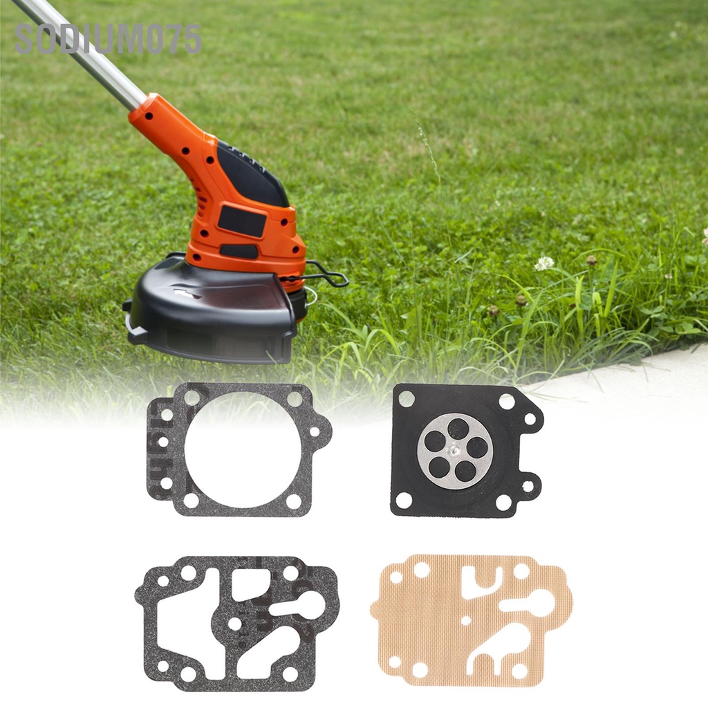 Sodium075 2Set Bộ dụng cụ sửa chữa màng đệm bộ chế hòa khí dịch vụ với giấy và miếng cho Máy cắt cỏ tông đơ