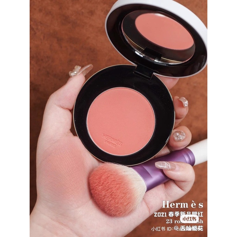 Phấn má hồng Hermes Silky Blush Powder 23 Rose Blush Hồng tươi tắn