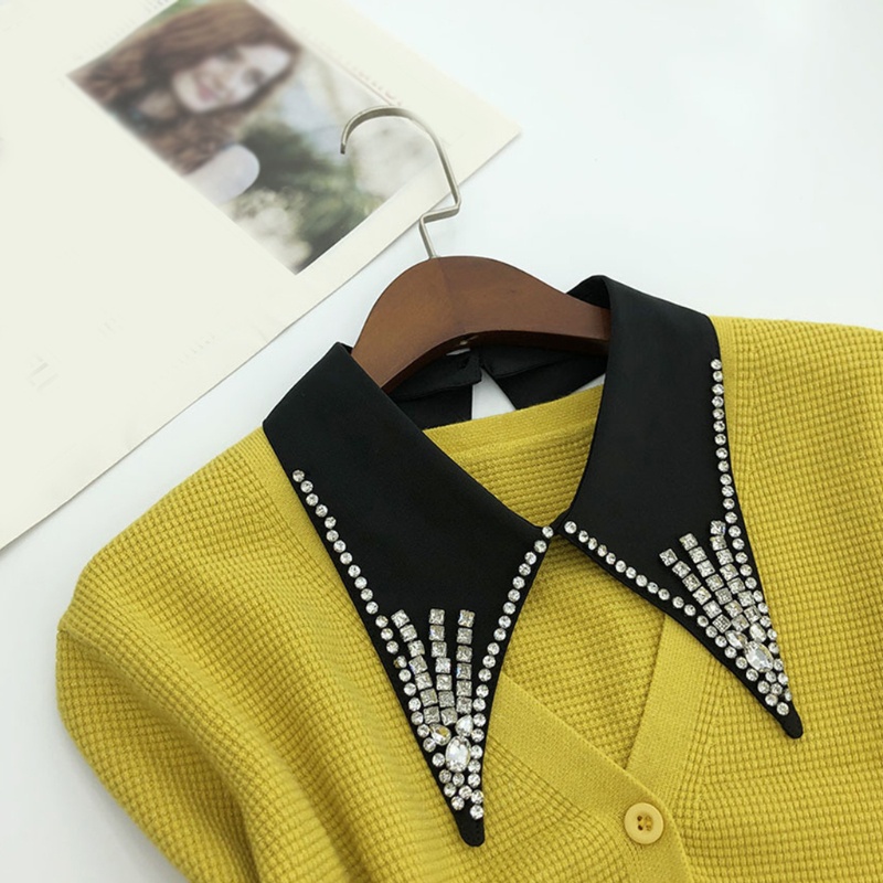Cổ Áo Rời Đứng Đính Kim Cương Giả Lấp Lánh Cho Búp Bê Nec