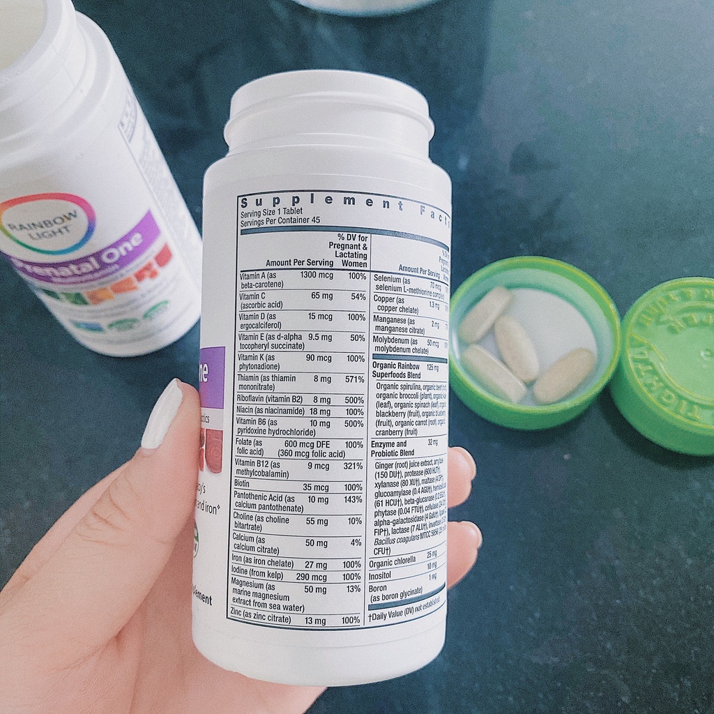Vitamin thực vật hữu cơ Prenatal One Multivitamin Rainbow Light - 60 viên