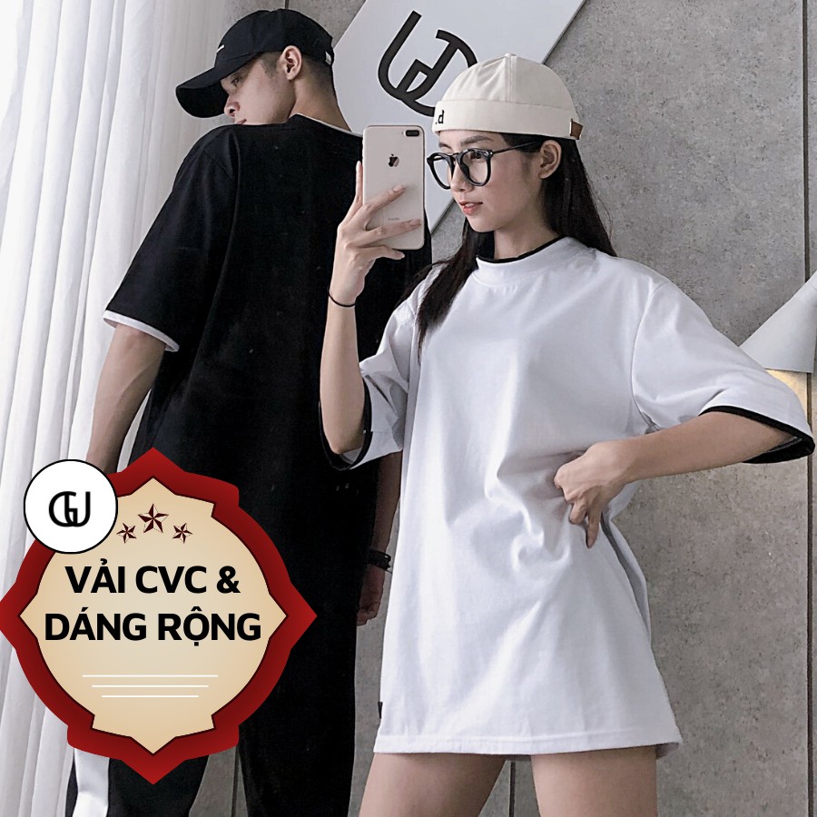 Áo Thun Tay Lỡ Layer Form Rộng Unisex Nam Nữ Vải CVC Mềm Mịn Co Giãn Thoáng Mát GUF | BigBuy360 - bigbuy360.vn