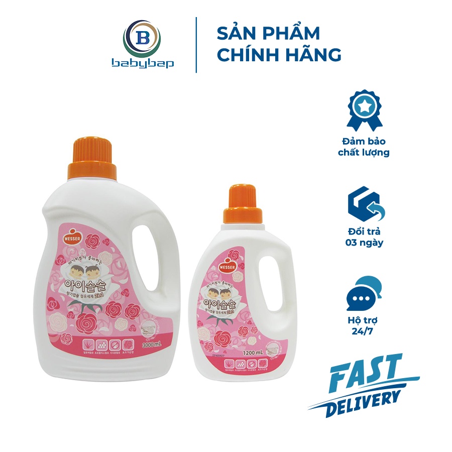 Nước giặt xả Wesser (2in1) Dạng Can 1200ML-3000ML