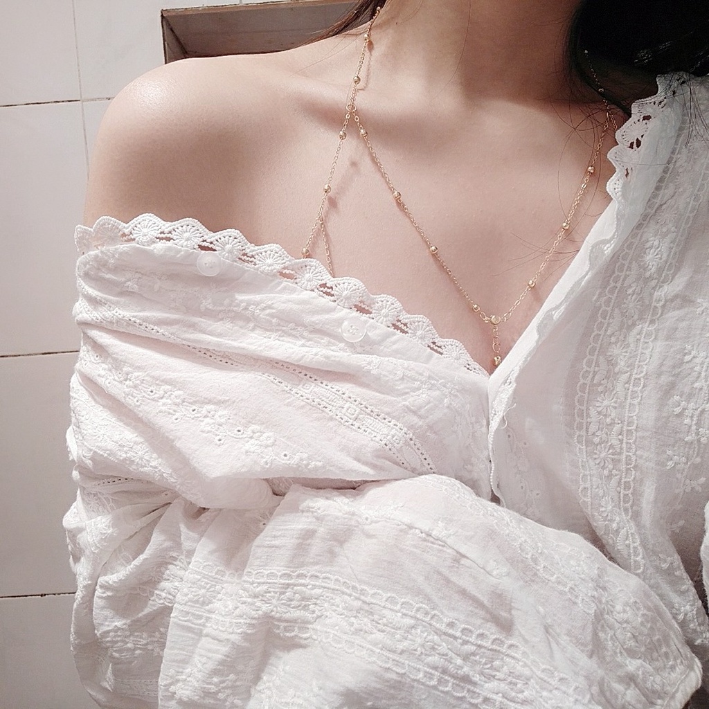 Vòng cổ Đeo Cổ Nhiều Lớp Đính Đá Pha Lê Quyến Rũ Thời Trang Cho Nữ