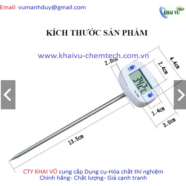 Dụng Cụ Que Nhiệt Kế Hợp Kim Thermo Model TA288 Đo Nhiệt Độ Thức Ăn, Sữa Cho Bé, Nước Uống, Thịt, Cá Xoay 180 Độ 5.0