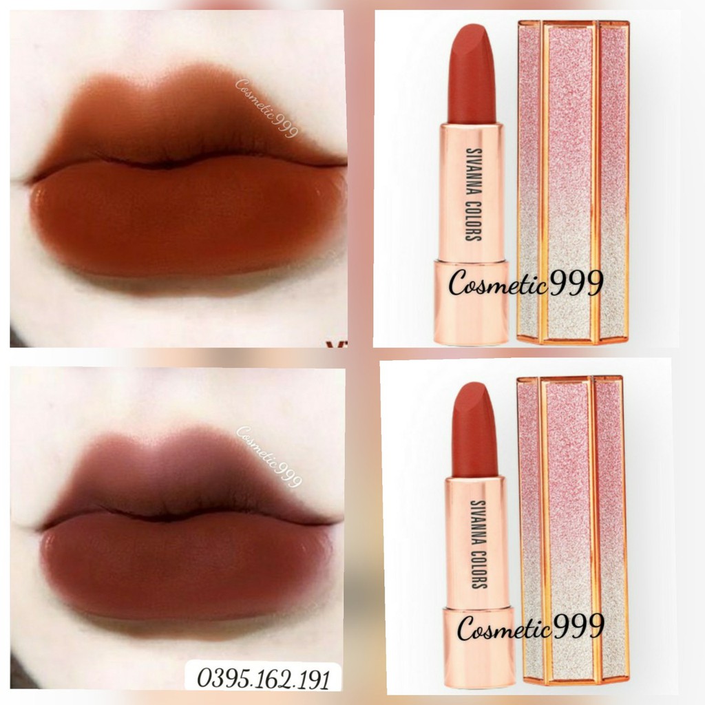 Son sivanna chính hãng, son thỏi sivanna color diamond velvet matte lipstick thái lan chính hãng Cosmetic999