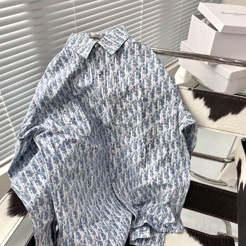 Áo Sơ Mi Tay Dài In Chữ Màu Xanh Dương Phong Cách Hong Kong Thời Trang Xuân Thu 2022 Mới Cho Nữ