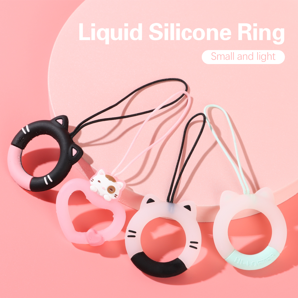 Dây đeo mặt vòng silicon mềm chống thất lạc chống bẩn gắn điện thoại di động/USB/hộp sạc tai nghe nhiều màu tùy chọn