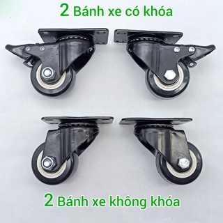 Bánh xe đẩy hàng 40mm 50mm chịu tải 150kg gắn cho xe kéo xe