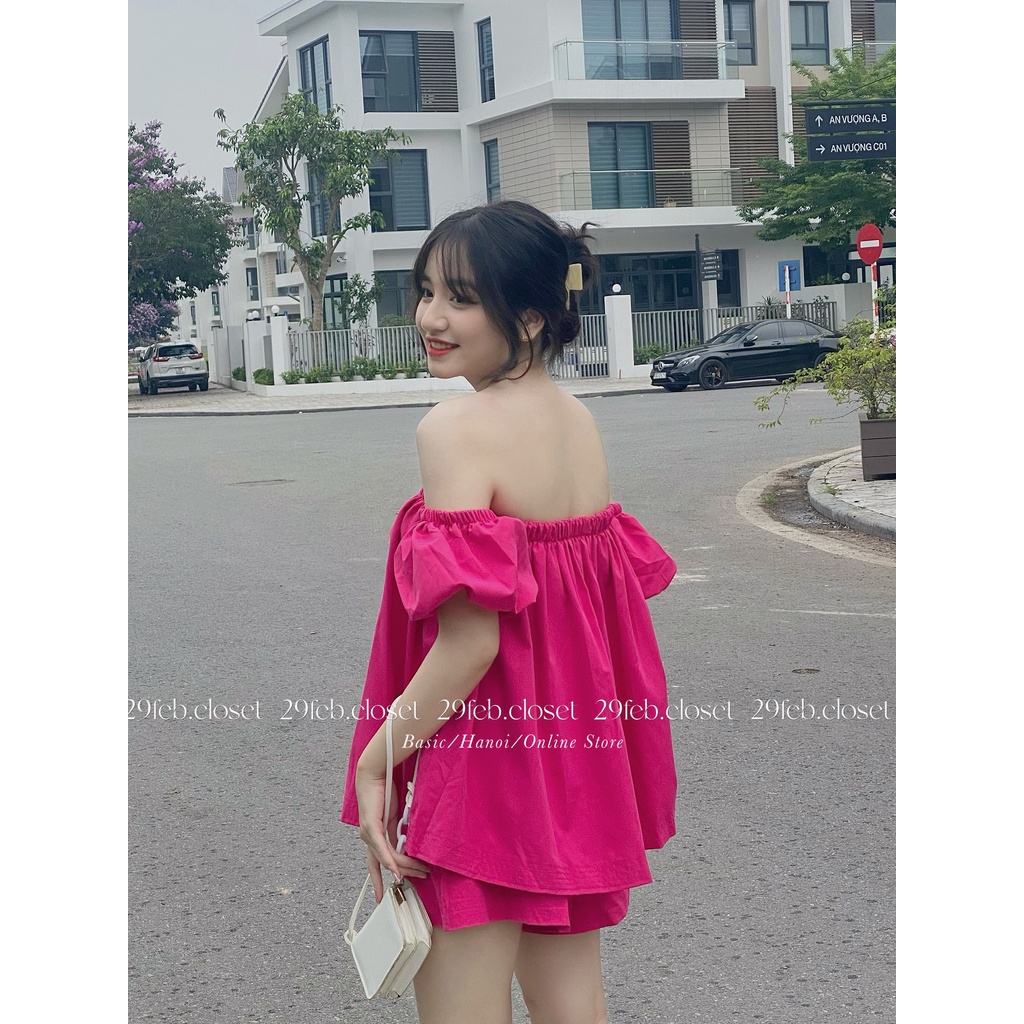 [Ảnh thật/Video] Set áo trễ vai kèm quần short - 29feb.closet - S22
