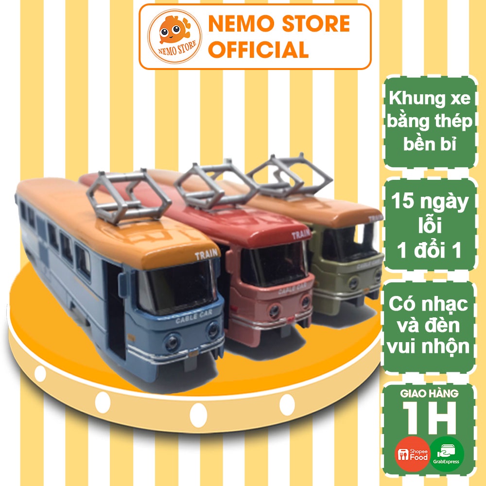 Đồ chơi mô hình tàu hỏa chạy cót bằng thép có nhạc và đèn vừa làm đồ chơi vừa trưng bày