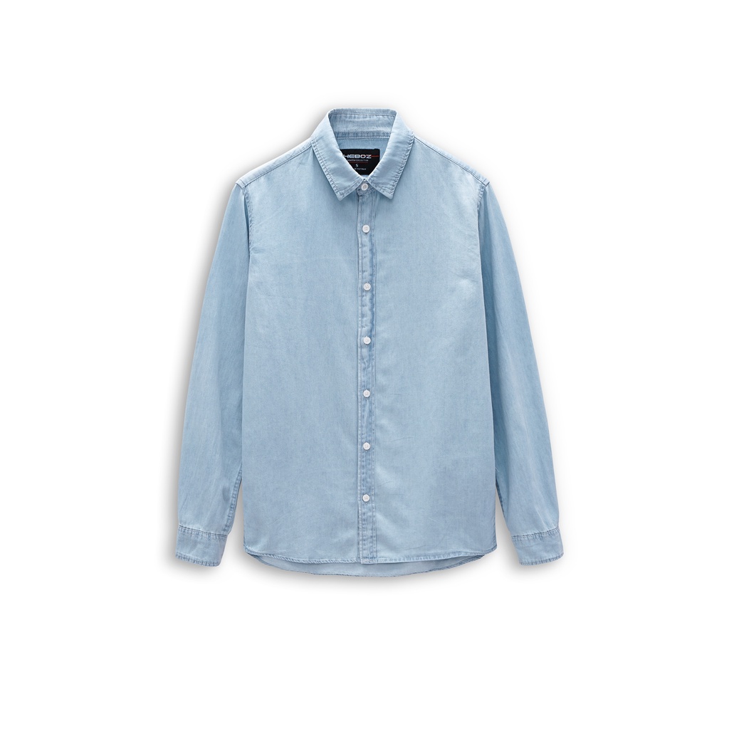 Áo sơ mi denim HEBOZ basic 3M, chất mềm mịn thấm hút mồ hôi, form slimfit chuẩn - 00001159