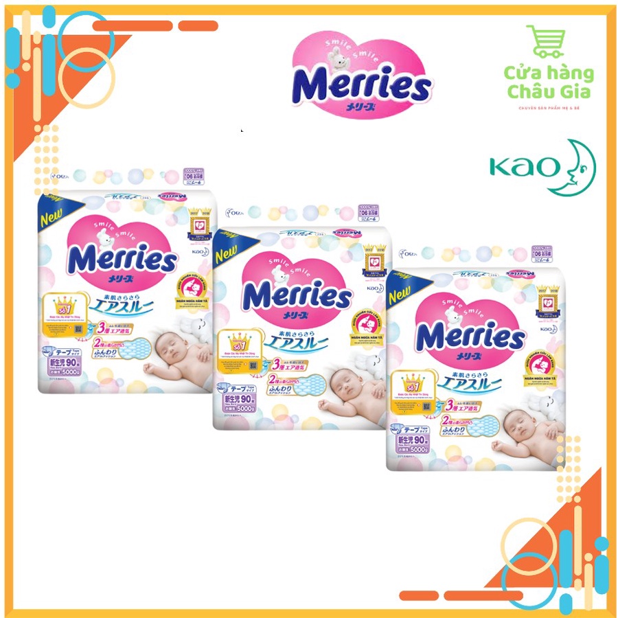 Tã/bỉm DÁN/QUẦN Merries nội địa nhật đủ Size NB90/S82/M64/L54/XL44/XXL26 .