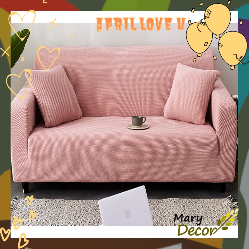 [Hàng sẵn] Vỏ bọc ghế sofa, tấm bọc sofa Mary Decor co giãn màu trơn dày dặn cho sofa đơn đủ kích thước