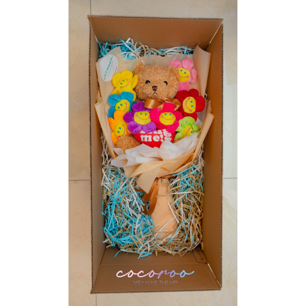 [COCOROO] Bó Hoa búp bê / Doll Bouquet / 인형꽃다발 / Hoodie Bear Orange