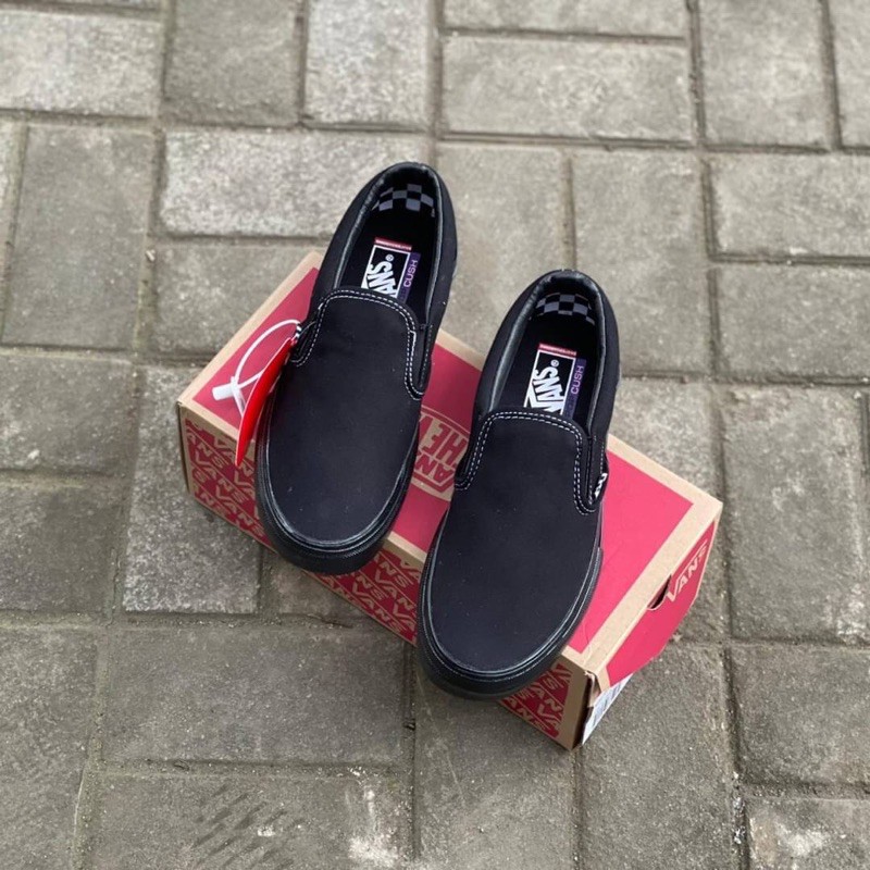 Giày Trượt Patin Vans Slipon Pro Đen