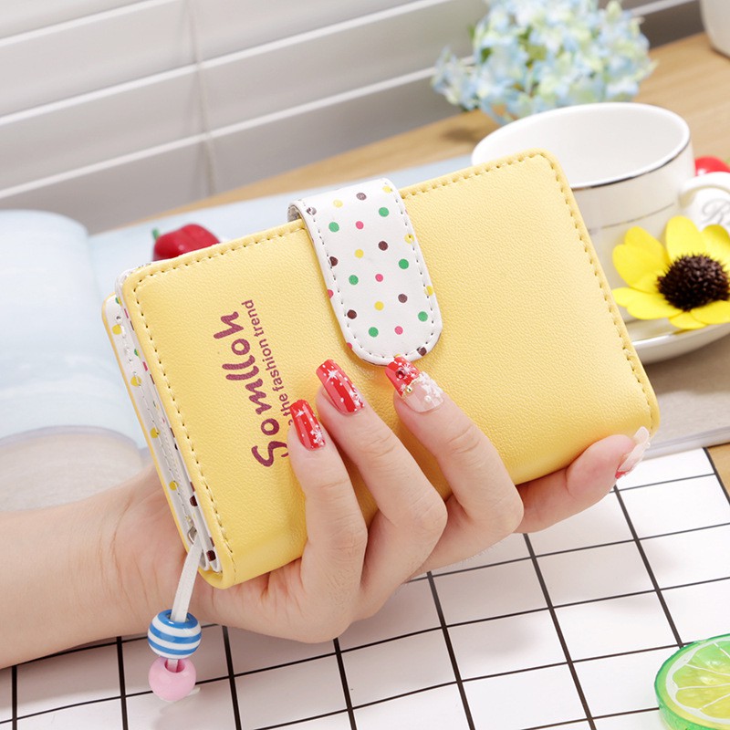 KAITIFEI Ví cầm tay Đẹp Da Giá Rẻ Ngắn Bóp Đựng Tiền Nhỏ Mini bằng da thiết kế đơn giản thời trang xinh xắn cho nữ