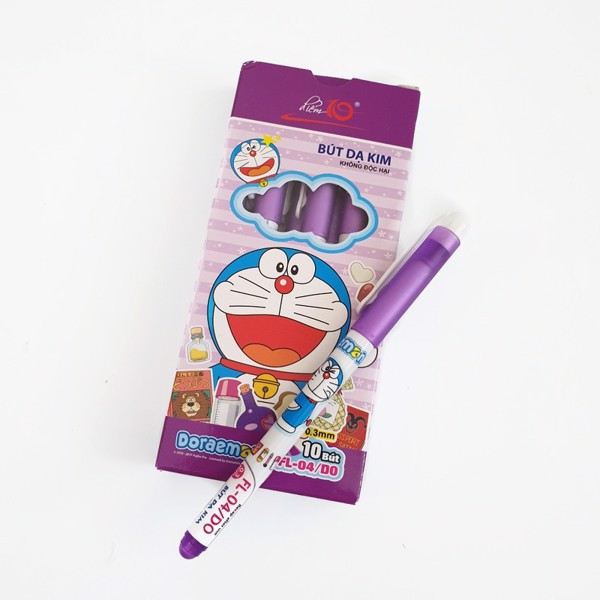 Bút lông kim Doraemon FL-04/DO Beebee màu tím (Hộp 10 chiếc)