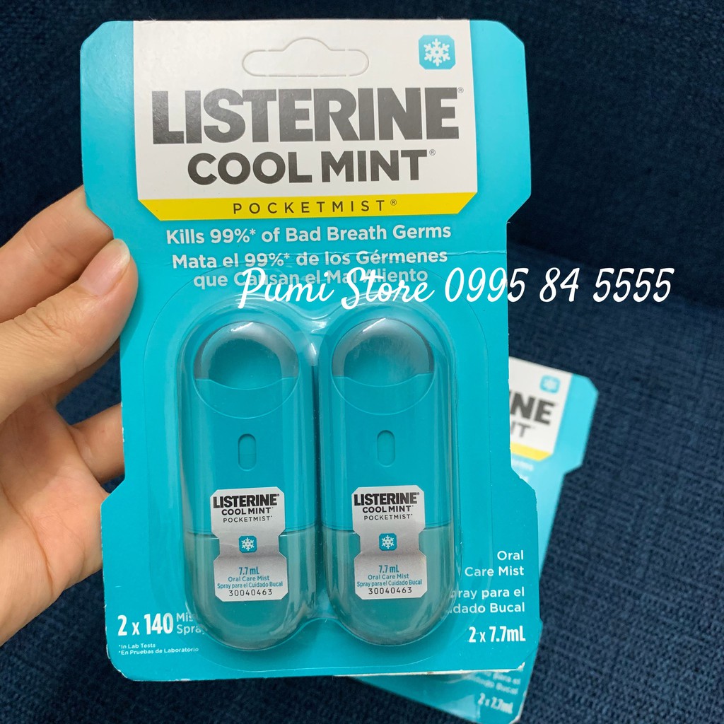 Set 2 Xịt thơm miệng Listerine Cool Mint