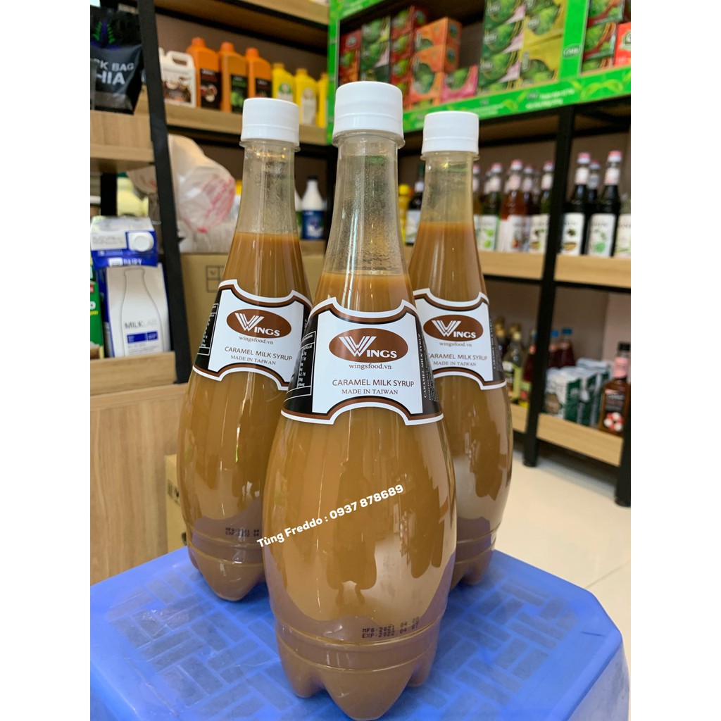 Siro WINGS Caramel Milk Chai 1,3kg - Làm Món Trà Sữa Hokkaido Chuẩn Ngon