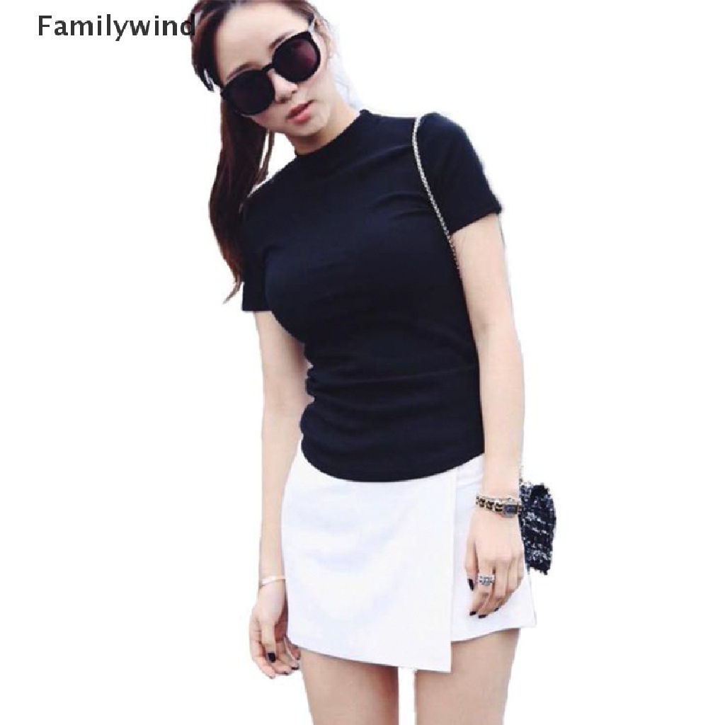 Áo Thun Tay Ngắn Cổ Lọ Dáng Ôm Thời Trang Mùa Hè Quyến Rũ Cho Nữ