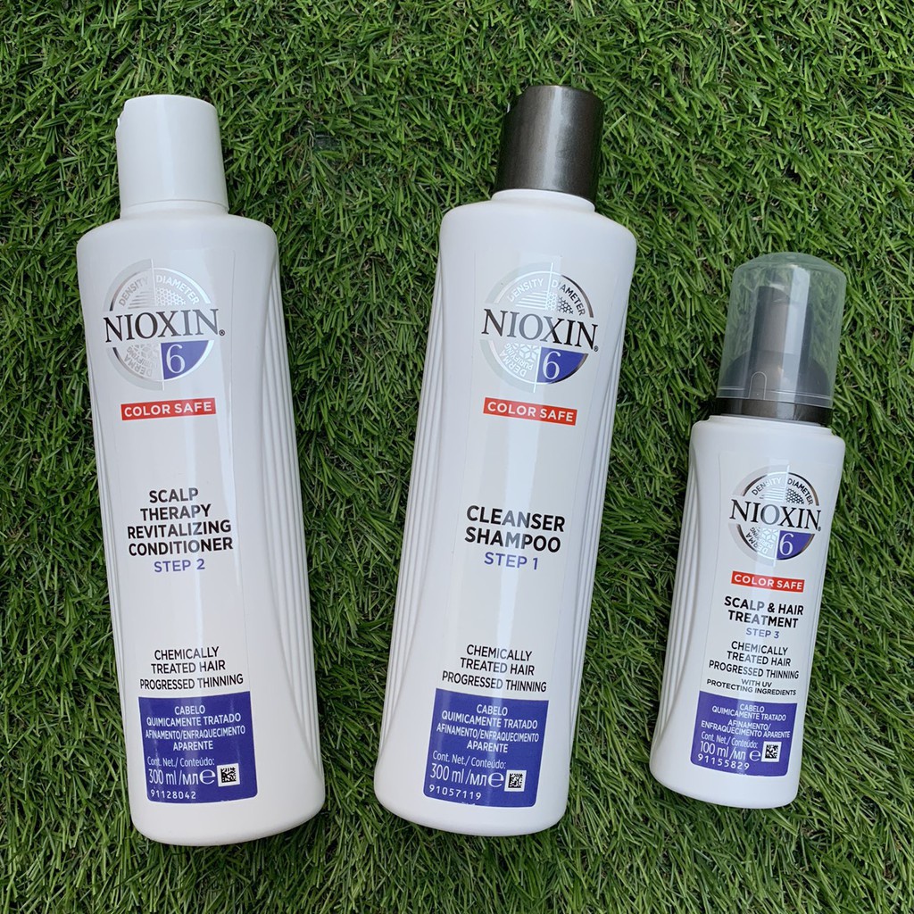 BỘ KIT Gội Xả Nioxin 6 Dành Cho Tóc Hay Tạo Kiểu, Thưa Mỏng Và Rụng Nhiều  300ML X2 -100ML  - Bộ