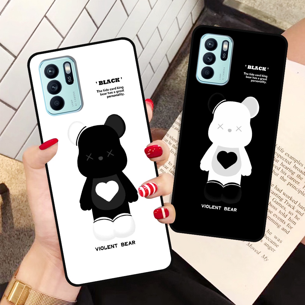 Ốp Oppo Reno6 / Reno6 Z 5G / Reno 6 Pro in hình họa tiết Mountain, Be@rbrick dễ thương (T13 - T18)