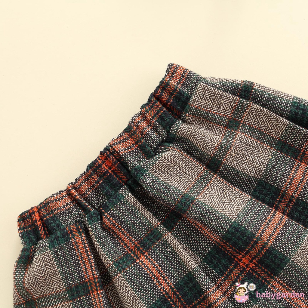 Bộ áo tay dài + chân váy kẻ sọc + mũ thời trang mùa xuân cho bé gái