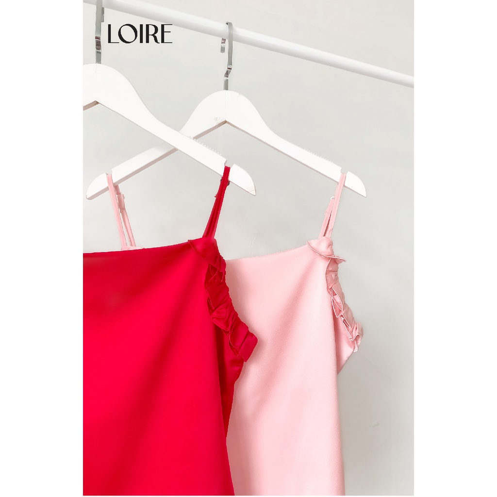 Bộ Đồ Ngủ Lụa Hồng Bèo Nhún Điệu Đà Loirechic BDN14