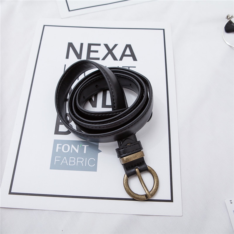 Thắt Lưng Da Pu Mỏng Kiểu Retro Hàn Quốc Dễ Phối Đồ