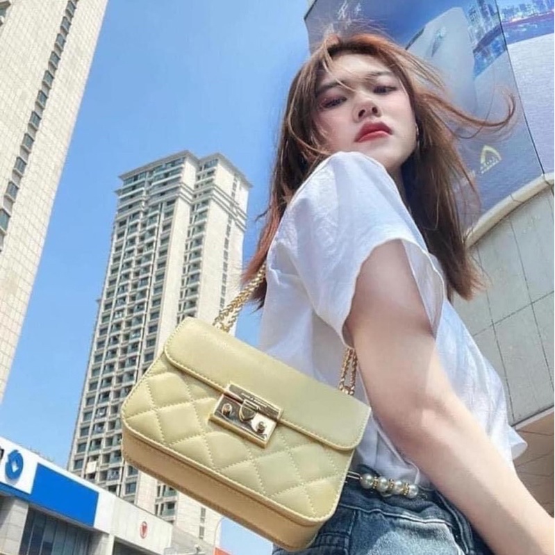 Túi xách nữ sọc ô cao cấp, đeo vai và đeo chéo