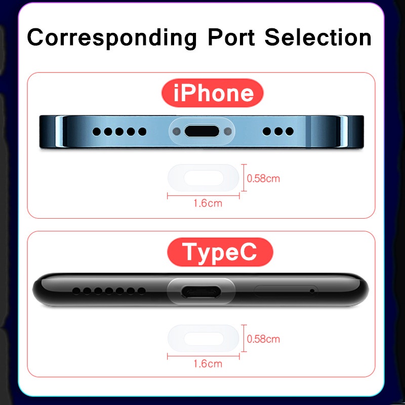 Bộ 10 Miếng film Dán Bảo Vệ Cổng Sạc Type-C Cho iPhone iPad