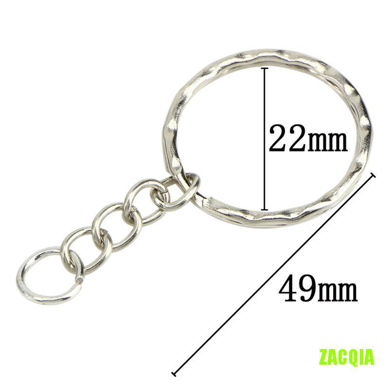 Bộ 50 Móc Khóa Ngắn 25mm Màu Bạc Bóng Diy