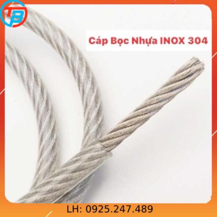 Cáp INOX 304 Bọc Nhựa Phi 5 - Phi 6 - Phi 8 cáp thép Thái Bình Vina