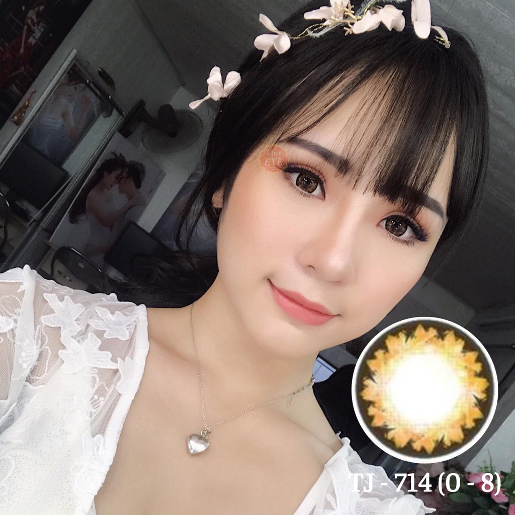 Kính Áp Tròng Tinteye Tiktok Lens TJ-714 Nâu Bình Mình